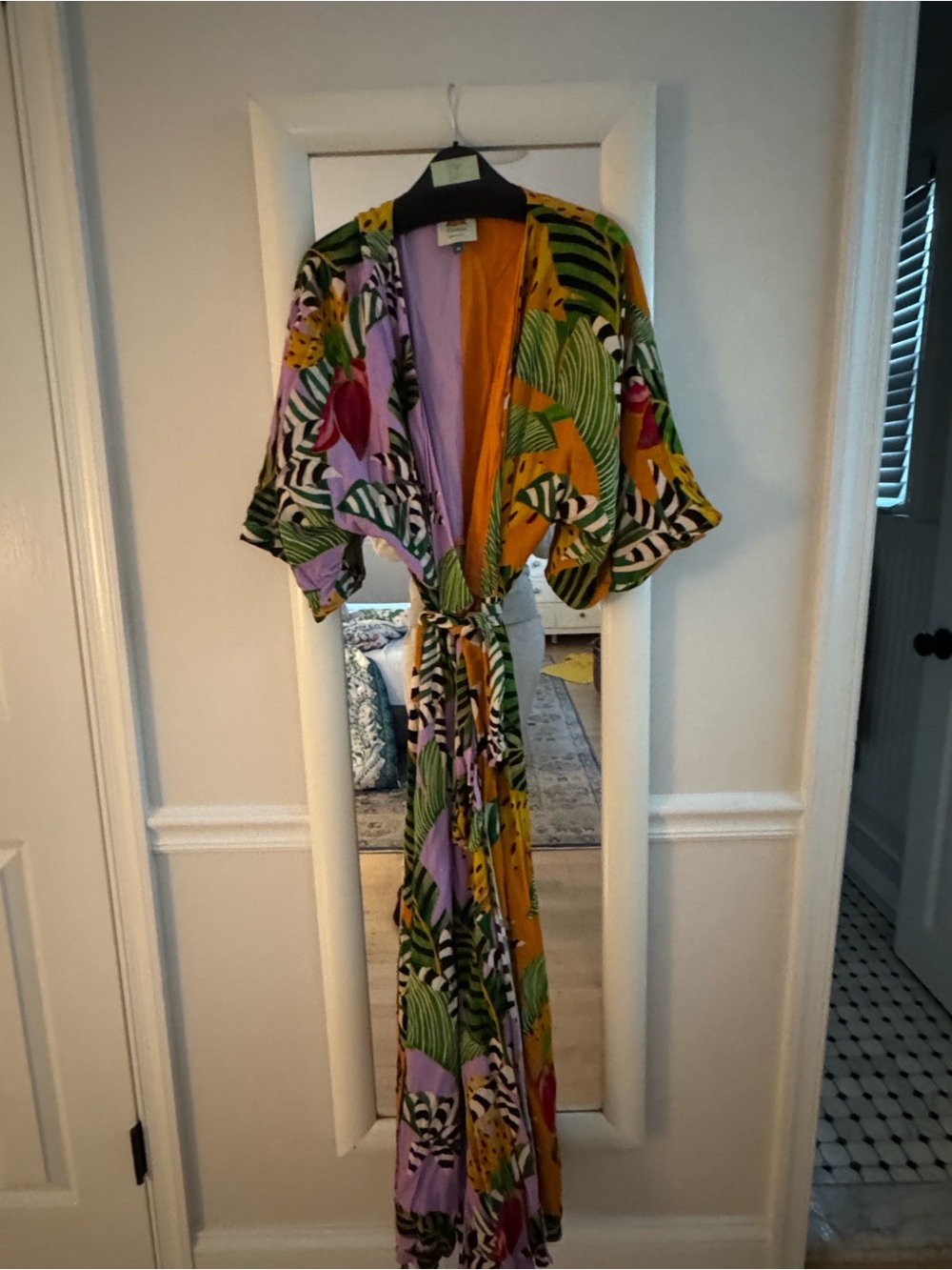 FARM Rio Tropical Wrap Maxi Dress in Yellow, Lavender & Green